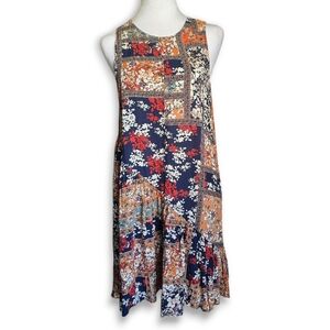Hayden Floral Patchwork Mini Sleeveless Dress